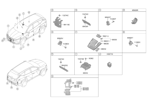 2023 Hyundai Tucson Air Bag Control Module Assembly Diagram for 95910-P0310