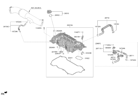 2024 Hyundai Tucson Breather Hose Diagram for 26711-2M870