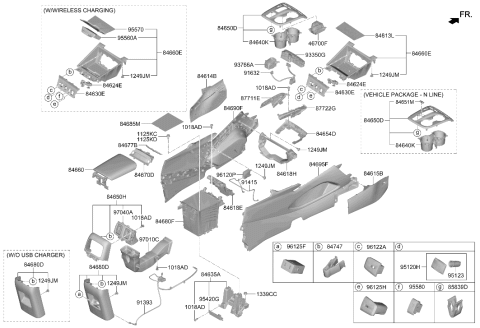 2022 Hyundai Tucson EMBLEM-CONSOLE Diagram for 846M2-N9000