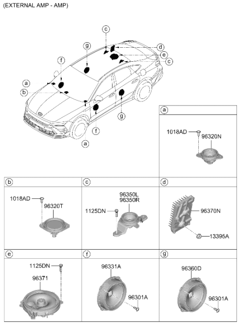 2024 Hyundai Sonata Hybrid Speaker Diagram 2
