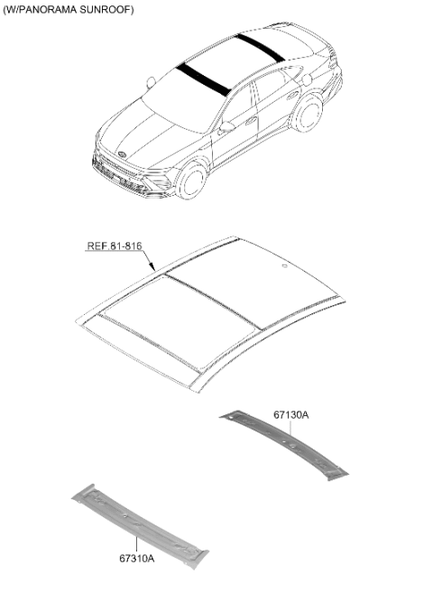 2024 Hyundai Sonata Hybrid Roof Panel Diagram 2
