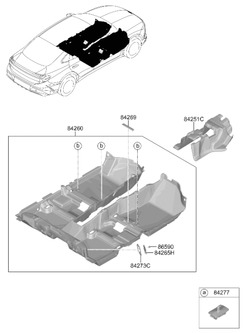 2026 Hyundai Sonata Hybrid Car Mat Hook Diagram for 84270-F2100-YTH