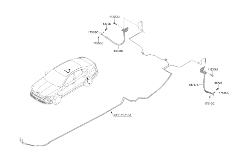 2024 Hyundai Sonata Hybrid Brake Fluid Line Diagram 2