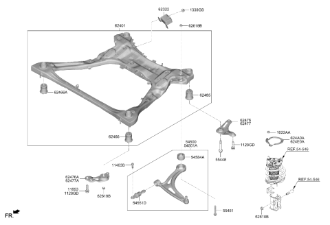 2026 Hyundai Sonata Hybrid STAY,RH Diagram for 62471-L1550