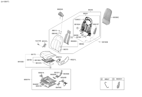 2024 Hyundai Sonata Hybrid Front Seat Diagram 2