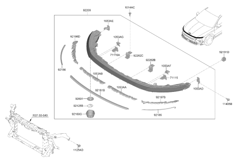 2024 Hyundai Sonata Hybrid BRACKET-HEADLAMP,RH Diagram for 92156-L1550