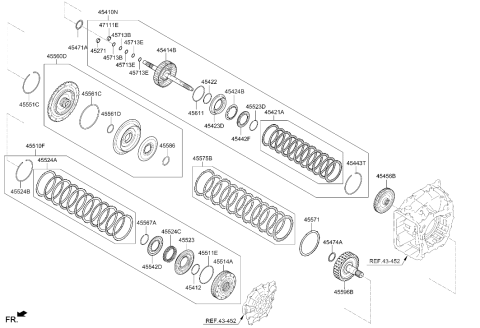 2025 Hyundai Sonata Hybrid Clutch Assembly-Engine Diagram for 45560-3D810
