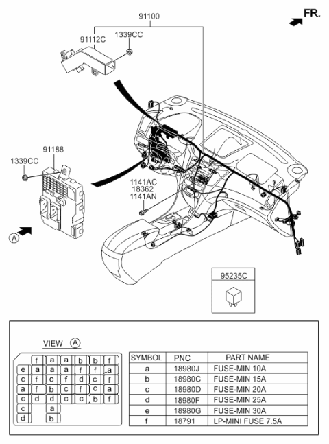 2013 Hyundai Sonata Hybrid Relay Assembly-Stop Signal Diagram for 95240-3S300