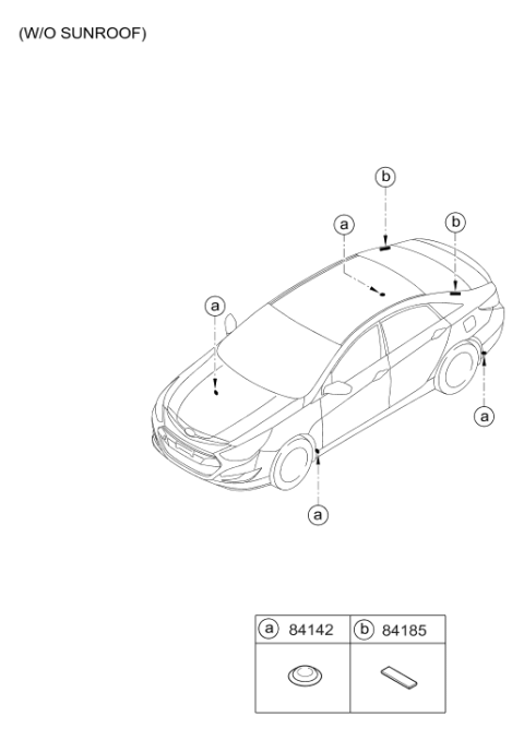 2015 Hyundai Sonata Hybrid Sunroof Diagram 2