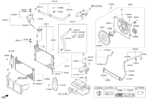 2014 Hyundai Sonata Hybrid Holder-Clip Diagram for 25486-1P100