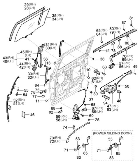2006 Hyundai Entourage Bumper-Door Overslam Diagram for 82191-38010