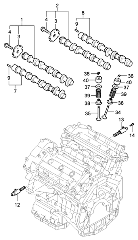 2006 Hyundai Entourage Intake Camshaft Assembly Diagram for 24900-3C205