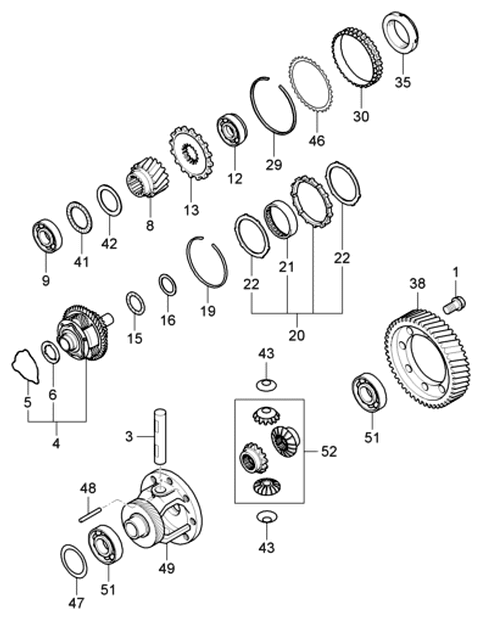 2006 Hyundai Entourage Produced Before OCT.29.2006 Transaxle Gear - Auto Diagram 2
