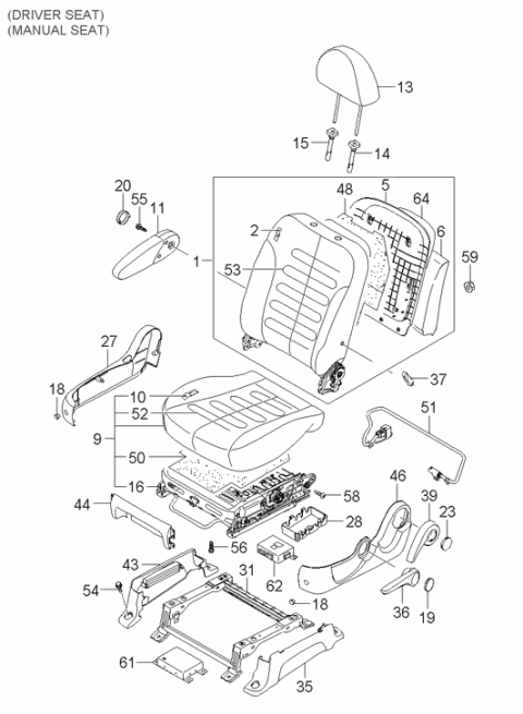2006 Hyundai Entourage Produced Before OCT.29.2006 Front Seat Diagram 3