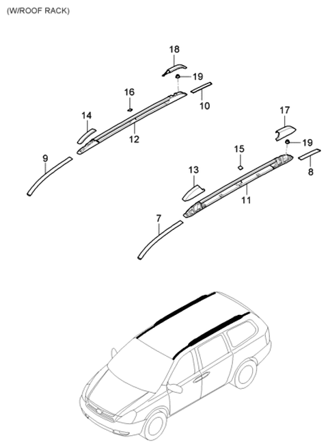 2006 Hyundai Entourage Produced Before OCT.29.2006 Spoiler-Rear Diagram 2