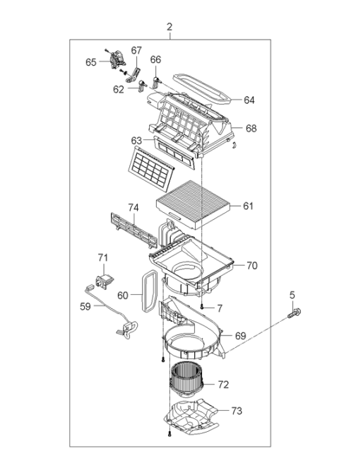 2006 Hyundai Entourage Air Filter Diagram for 08790-2D000-A