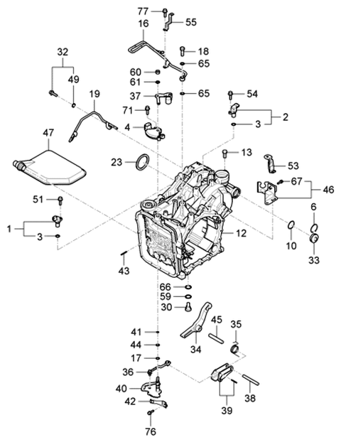 2006 Hyundai Entourage Produced Before OCT.29.2006 Transaxle Case-Auto Diagram 2
