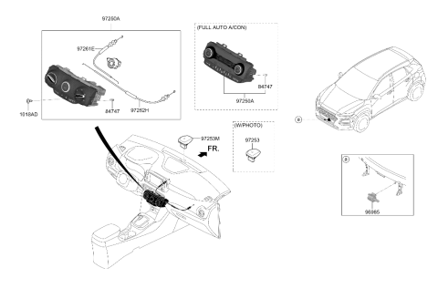 2020 Hyundai Kona Heater Control Assembly Diagram for 97250-J9411-TMT