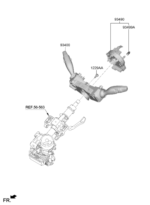 2020 Hyundai Kona Switch Assembly Multifunction Diagram for 93400-J9760