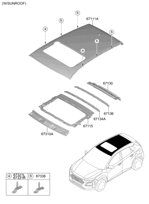 2018 Hyundai Kona Roof Panel Diagram 2