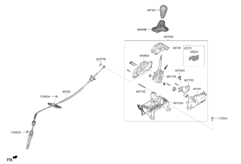 2019 Hyundai Kona Bracket Right Hand Diagram for 46732-F0100