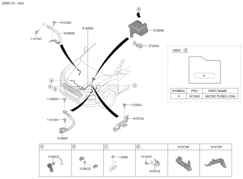 2019 Hyundai Kona Battery Wiring Assembly Diagram for 91850-J9220