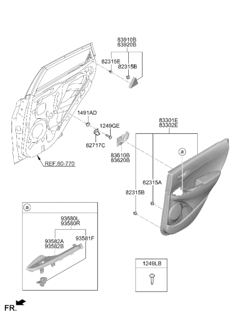 2021 Hyundai Kona Power Window Sub Unit Assembly Diagram for 93581-J9000-TMT