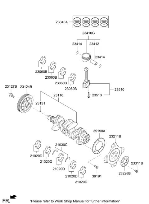 2020 Hyundai Kona Crankshaft & Piston Diagram 2
