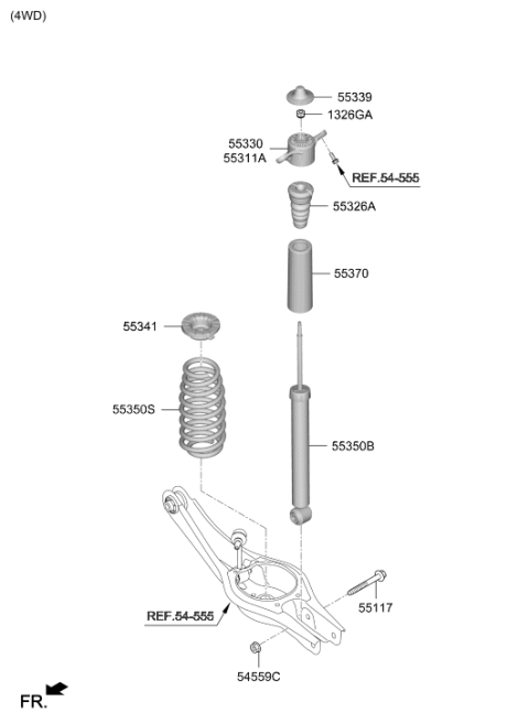 2021 Hyundai Kona Dust Cover Diagram for 55370-G2000