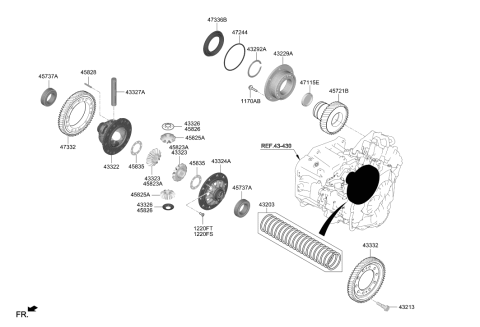 2018 Hyundai Kona Taper Roller Bearing Diagram for 45737-2D000