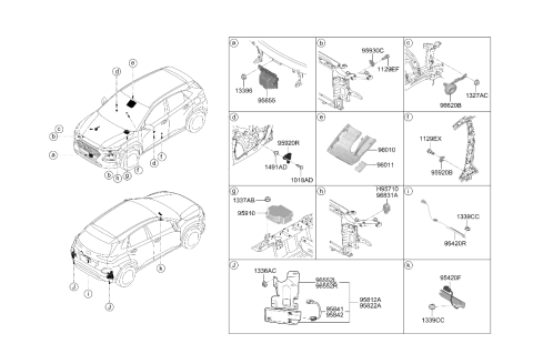 2018 Hyundai Kona Air Bag Control Module Assembly Diagram for 95910-J9100