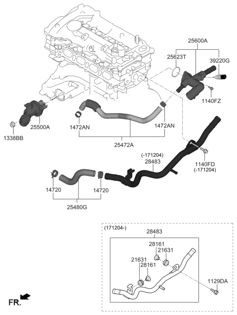 2020 Hyundai Kona Coolant Pipe & Hose Diagram 2