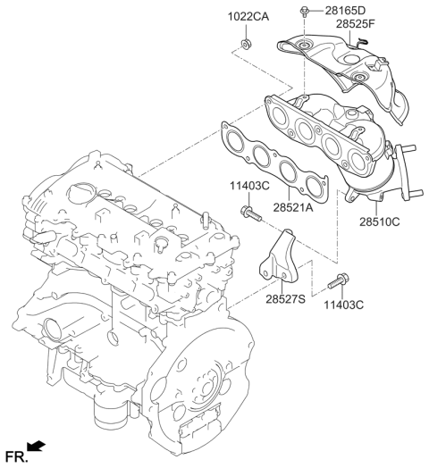 2021 Hyundai Kona Catalyst Case Assembly Diagram for 28530-2BYC0