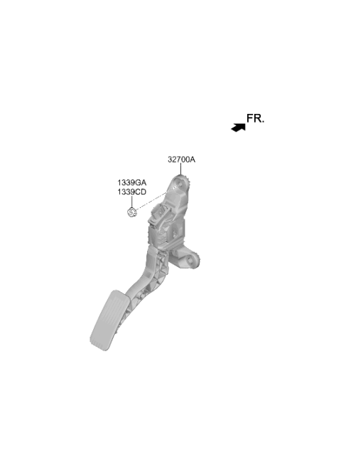 2019 Hyundai Kona Accelerator Pedal Assembly Diagram for 32700-F2100
