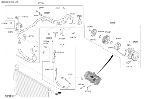 2018 Hyundai Kona Compressor Assembly Diagram for 97701-J9000