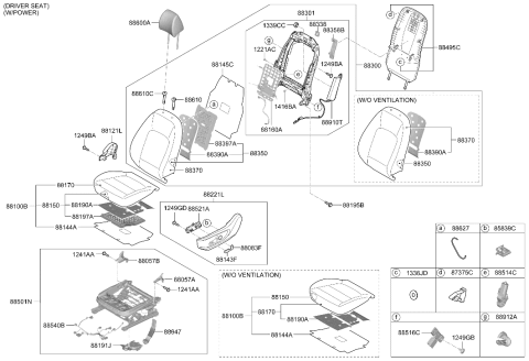 2019 Hyundai Kona Shield Cover-Front Seat Outer,LH Diagram for 88191-J9100-TRY