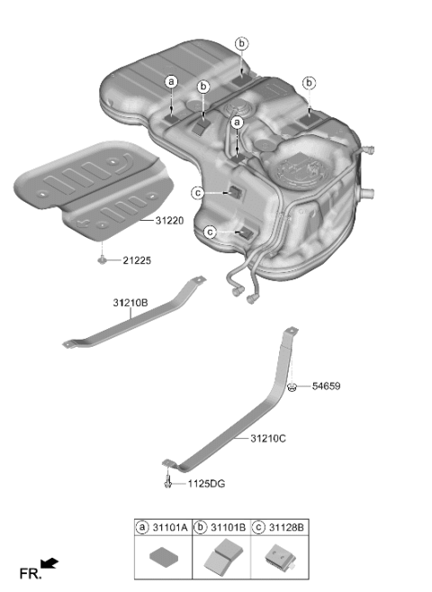 2023 Hyundai Santa Fe Hybrid US Alabama made Fuel System Diagram 2