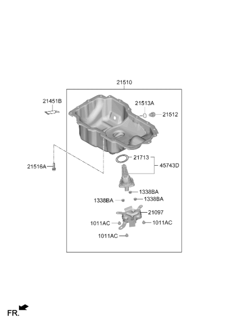 2023 Hyundai Santa Fe Hybrid US Alabama made Belt Cover & Oil Pan Diagram 2