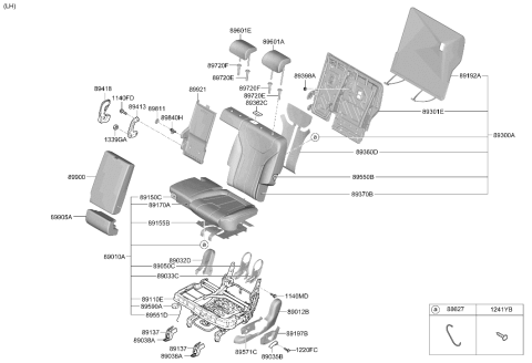 2023 Hyundai Santa Fe Hybrid US Alabama made 2nd Seat Diagram 2