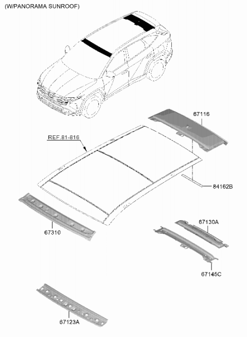2026 Hyundai Tucson Korean made Roof Panel Diagram 2