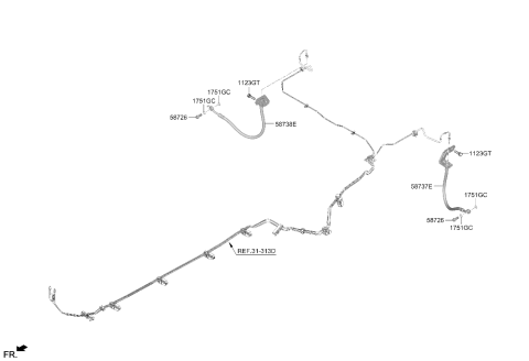 2025 Hyundai Tucson Korean made Brake Fluid Line Diagram 2