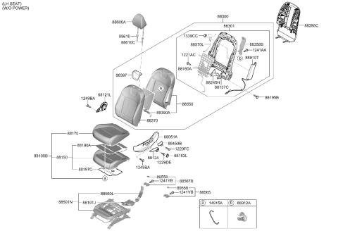 2025 Hyundai Tucson Korean made Front Seat Diagram 2