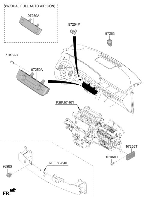 2026 Hyundai Tucson Heater Control Assembly Diagram for 97250-N9EA0-RET