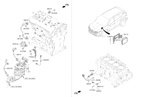 2025 Hyundai Tucson Electronic Control Unit Diagram for 39104-2S403