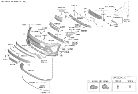 2025 Hyundai Kona Electric EMBLEM-N LINE Diagram for 86318-BE700