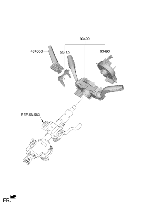 2026 Hyundai Kona Electric CONTACT ASSY-CLOCK SPRING Diagram for 93490-BE140