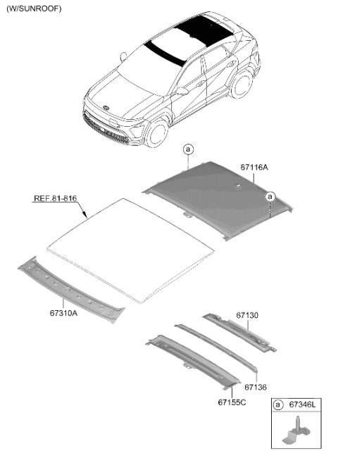 2024 Hyundai Kona Electric Roof Panel Diagram 2
