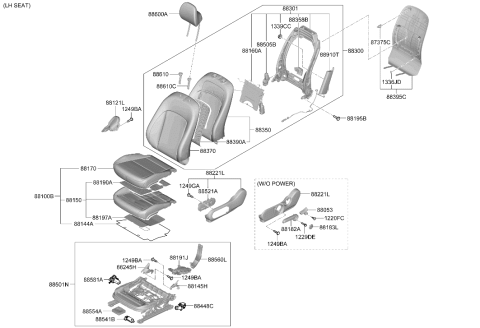 2026 Hyundai Kona Electric Front Seat Back Heater Diagram for 88370-BE001