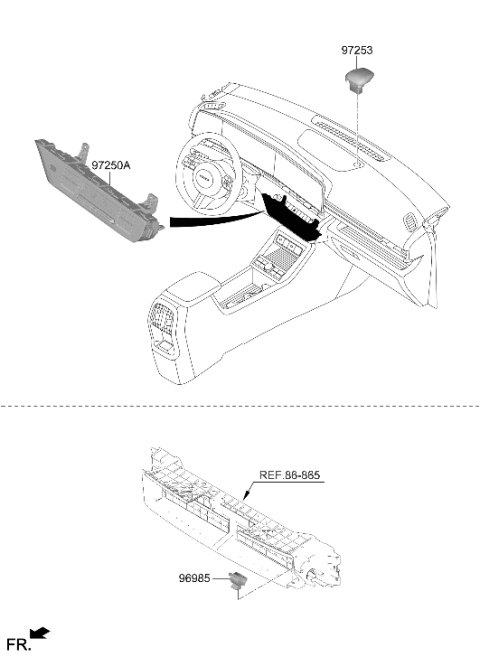2026 Hyundai Kona Electric Heater Control Assembly Diagram for 97250-BF330-TJ5