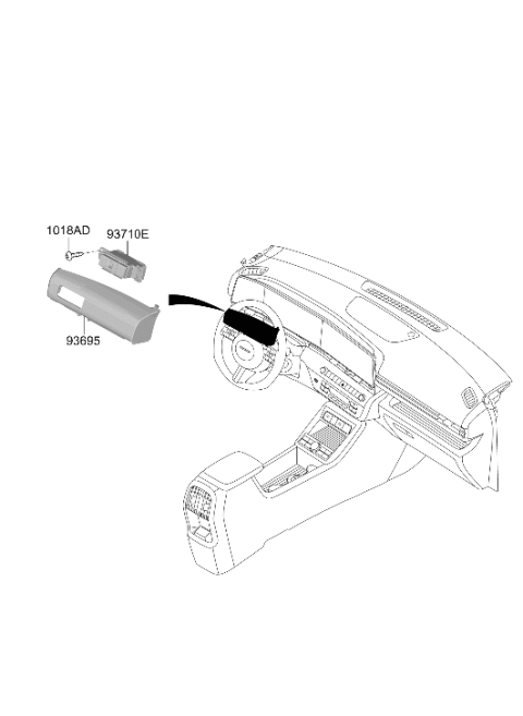 2025 Hyundai Kona Electric BEZEL-C/PAD SIDE MTG SWITCH Diagram for 93712-BF000-NH6